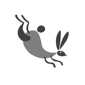 Funny Art Rabbit isolated on white for your design Stock Illustration