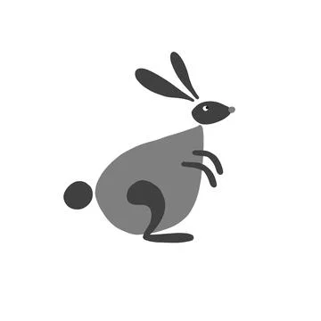Funny Art Rabbit isolated on white for your design イラスト素材