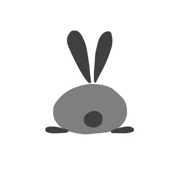 Funny Art Rabbit isolated on white for your design Stock Illustration