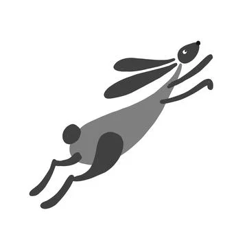 Funny Art Rabbit isolated on white for your design イラスト素材