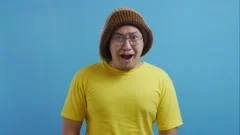Funny Asian man with open mouth and big ... | Stock Video | Pond5 Funny Asian man with open mouth and big ... | Stock Video | Pond5