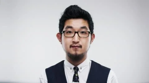 Funny Asian man silly string face slow motion wedding photo booth series Stock Footage 50128128