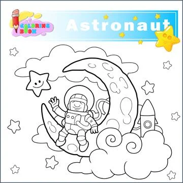 Funny astronaut Illustrazione stock