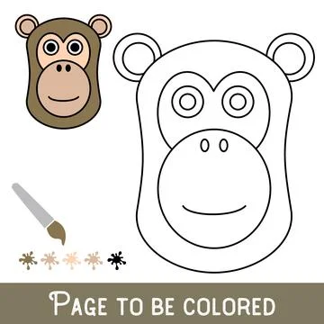 Funny Baboon Face to be colored, the coloring book for preschool kids with ea Stock Illustration