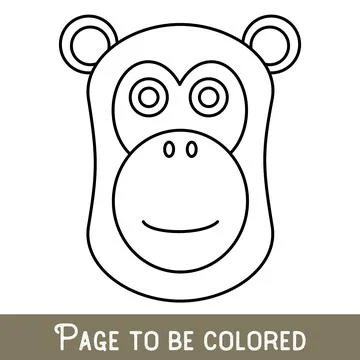 Funny Baboon Face to be colored, the coloring book for preschool kids with ea Stock Illustration