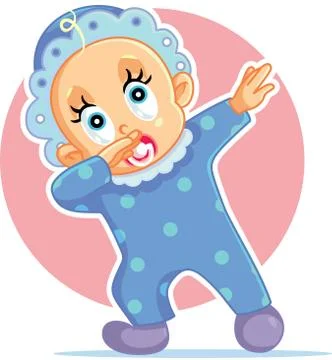 Funny Baby Boy Dabbing Vector Cartoon Stock Illustration