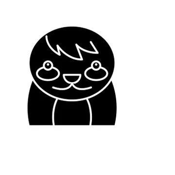 Funny badger black icon, vector sign on isolated background. Funny badger Illustrazione stock