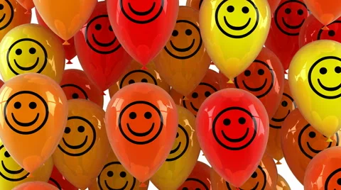 Funny Balloons Move Up Stock Footage 52382723