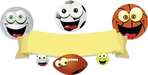 Funny balls banner Stock Illustration