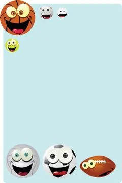 Funny balls frame Illustrazione stock