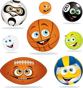 Funny balls Illustrazione stock