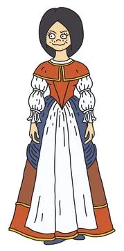 The funny baroque lady Stock Illustration