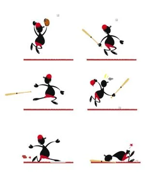 Funny baseball player Stock Illustration
