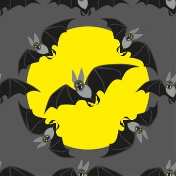 Funny bat on black background Stock Illustration