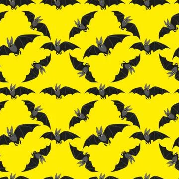 Funny bat on black background Stock Illustration