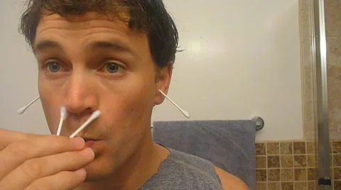 Funny Bathroom Routine Stock Footage 7530917