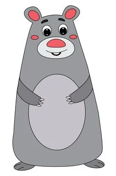 Funny bear isolated on a white background Stock Illustration