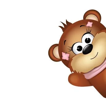 Funny bear with waves the paw. Stock Illustration