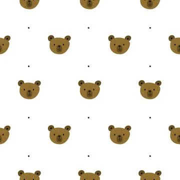 Funny Bears. Abstract seamless pattern background Stock Illustration