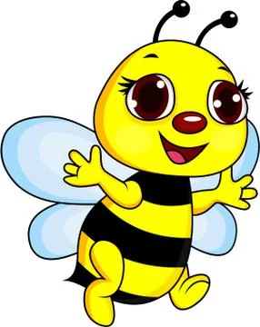 Funny bee cartoon Stock Illustration