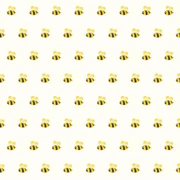 Funny bee seamless pattern background, vector illustration, eps 10 Illustrazione stock