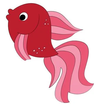 Funny betta fish on white background Stock Illustration