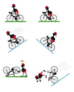 Funny bicycle man Stock Illustration