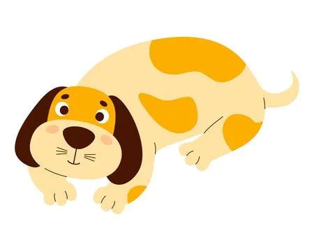 Funny big dog. Soft large anti-stress cuddly oversized toy plush animal pil.. イラスト素材