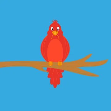 Funny bird with a worm Stock Illustration
