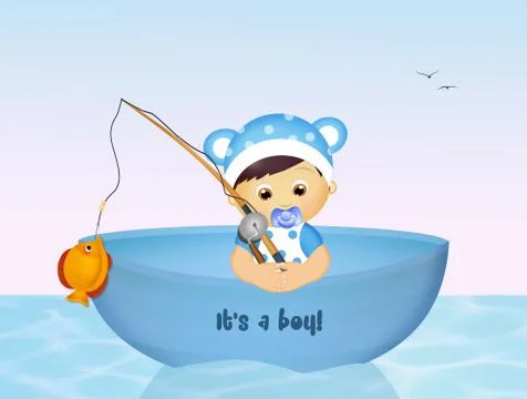 Funny birth announcement Stock Illustration