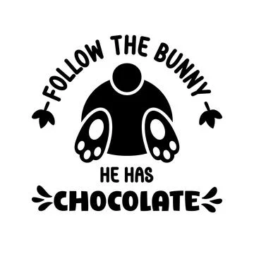Funny Black Easter Sticker with Bunny Butt Back View Stock Illustration