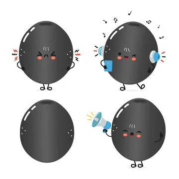 Funny Black Olive characters bundle set. Vector hand drawn doodle style car.. Stock Illustration