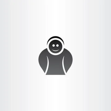 Funny black vector icon man Stock Illustration