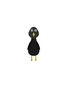 Funny blackbird character Stock Illustration