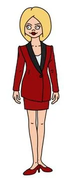 The funny  blonde in a red snit Stock Illustration