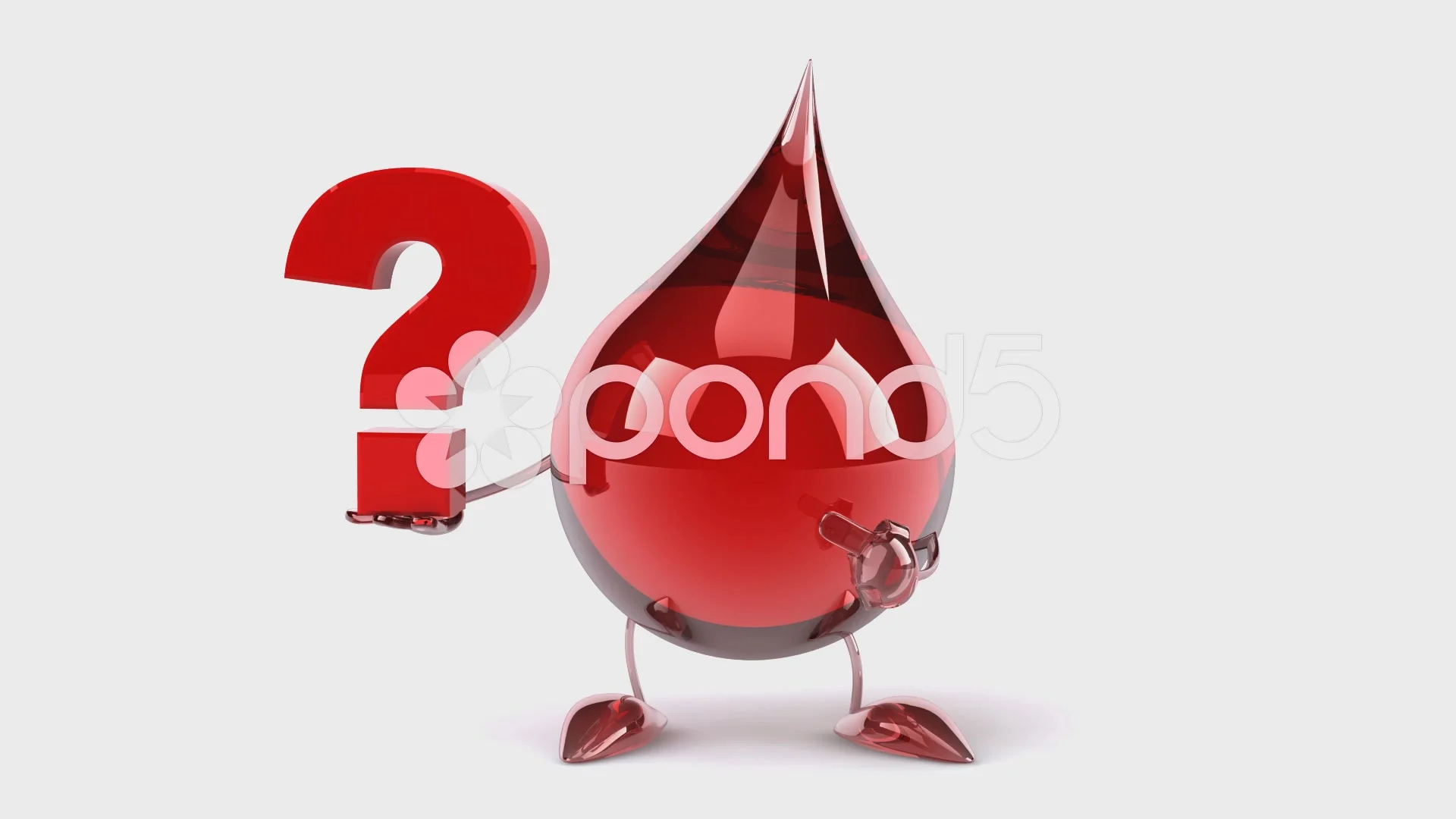 Funny Blood drop with question mark | Stock Video | Pond5