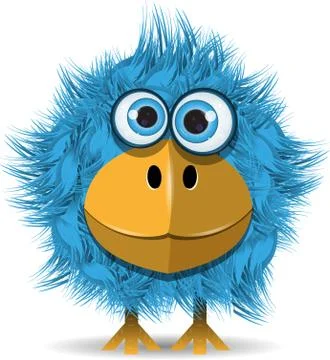 Funny blue bird Stock Illustration