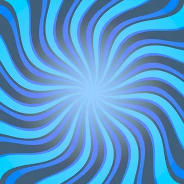 Funny blue swirl radial pattern background. Vector illustration for retro vor Stock Illustration