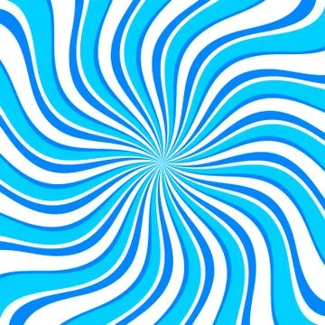 Funny blue swirl radial pattern background. Vector illustration for retro vor Stock Illustration