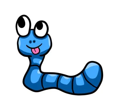 Funny Blue Worm Stock Illustration