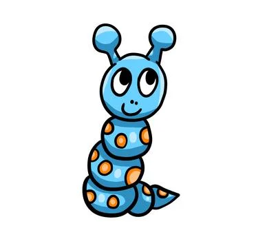 Funny Blue Worm Stock Illustration