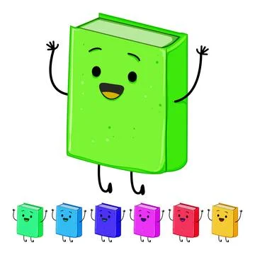 Funny book character cartoon vector graphic Stock Illustration