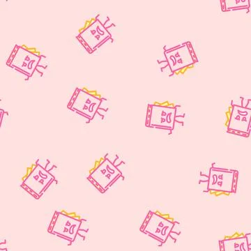 Funny book character vector seamless pattern Stock Illustration