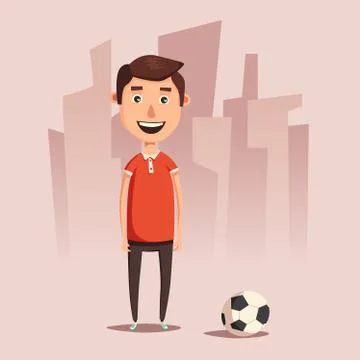 Funny boy, cute character. Vector cartoon illustration Stock Illustration