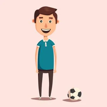 Funny boy, cute character. Vector cartoon illustration Stock Illustration