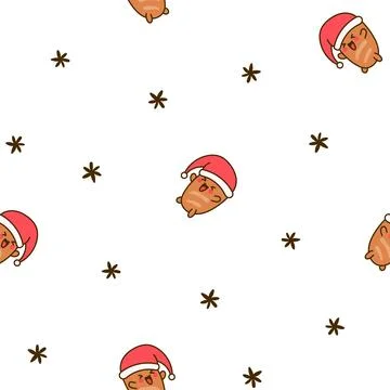 Funny bread characters. Seamless pattern. 스톡 일러스트