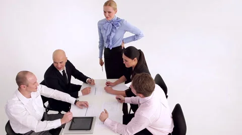 Funny Break in the Meeting Stock Footage 57634873