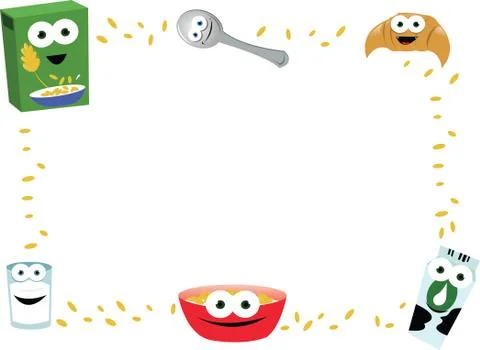 Funny Breakfast Frame Stock Illustration