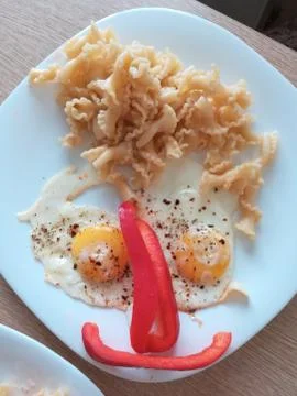Funny breakfast. Foto stock