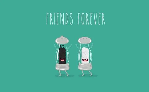 Funny breakfast set. Comic characters. Vector illustrations. Stock Illustration